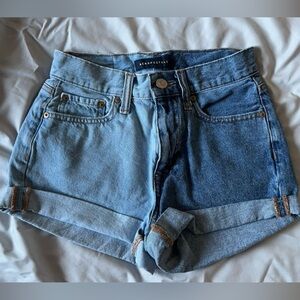 Aeropostale Two-Toned High Rise Mom Shorts